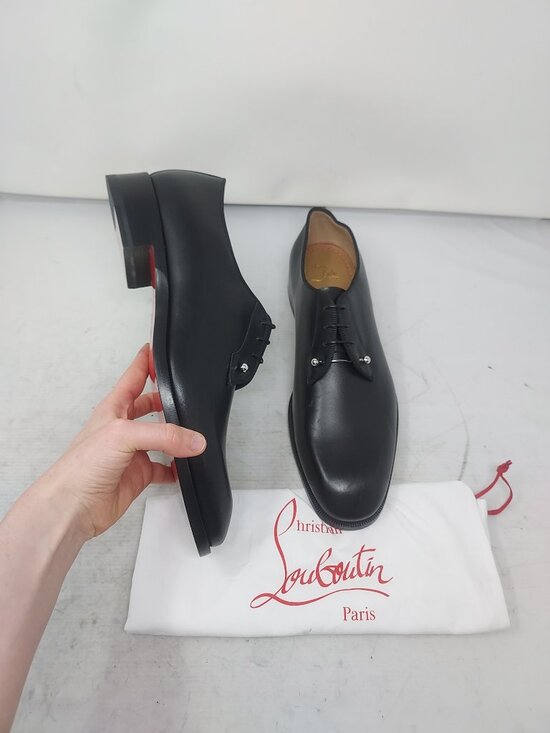Christian Louboutin Black Chambeliss Leather Oxford Shoe main image 9
